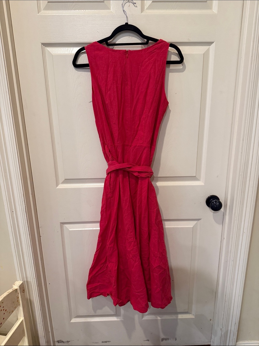 Boden linen blend pink wrap midi dress, size 10 - Picture 6 of 7